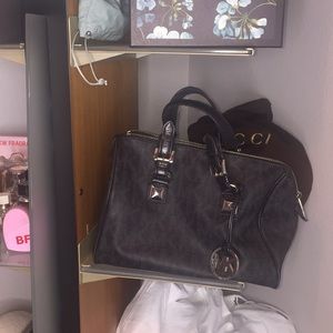 Michael Kors monogrammed doctor bag black